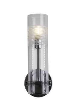 Searchlight Scope - wandverlichting - 10 x 29 cm - IP44 - chroom en transparant