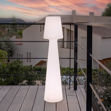 New Garden Lola 110 - buiten vloerlamp - Ø 26,5 x 110 cm - 16W LED incl. - IP65 - wit - warm witte lichtkleur