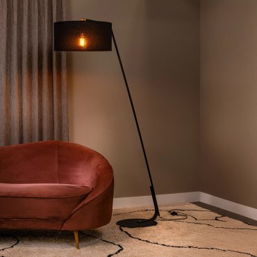 Lucide Kelso - vloerlamp - 180 cm - zwart