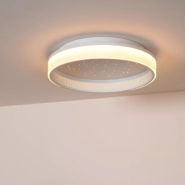 Lucide Estreja - plafondlamp met afstandsbediening - Ø 40 x 9 cm - 40W + 10W LED incl. - wit