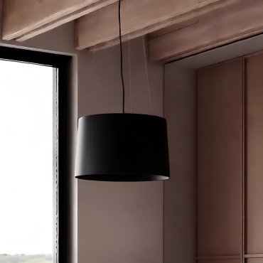 Nova Luce Atil - hanglamp - Ø 35 x 210 cm - 24W LED incl. - zandzwart