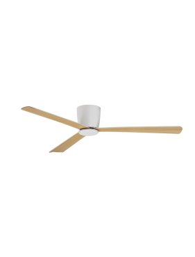 Nova Luce Dell - plafondventilator met afstandsbediening en licht optie - Ø 121,9 x 18,2 cm - wit &amp; houtkleur