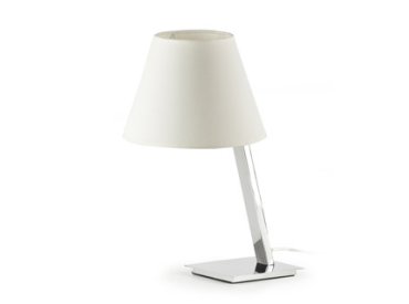 Faro Moma - tafellamp - 30 x 23 x 44 cm - chroom en wit