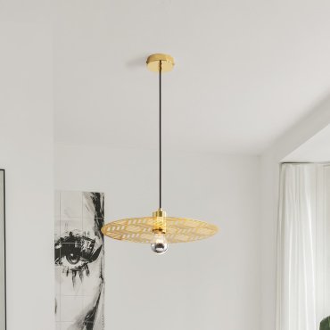 Nova Luce Eres - hanglamp - Ø 40 x 150 cm - goud