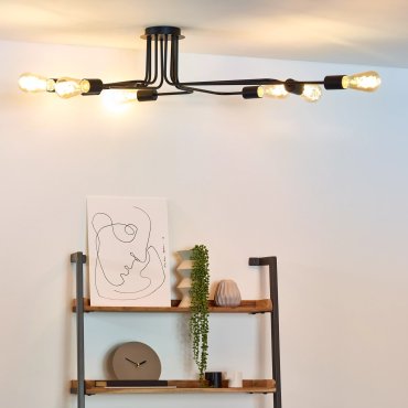 Lucide Lester - plafondverlichting - 150 x 80 x 20 cm - zwart