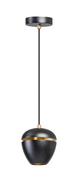 ETH Claire - hanglamp - Ø 15 x 200 cm - zwart en messing