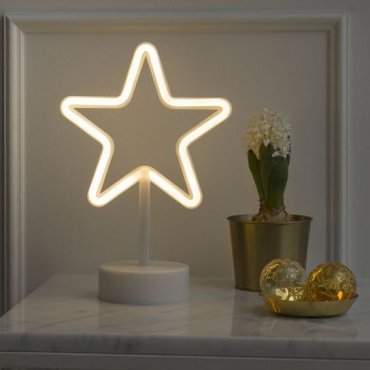 Konstsmide kerstverlichting - neonster op batterijen - 18,8 x 10 x 28,5 cm - wit