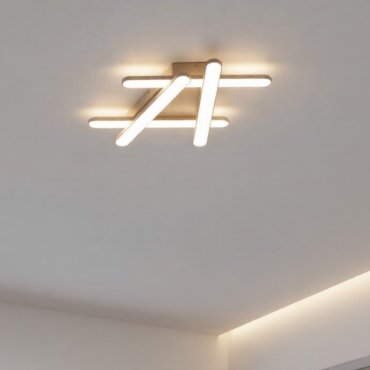 Nova Luce Willow - plafondlamp - 51 x 39 x 5,6 cm - 38W dimbare LED incl. - zandwit