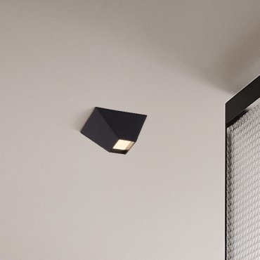 Nova Luce Utopia - plafondlamp - 15 x 6,5 x 15 cm - 9W LED incl. - zandzwart