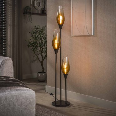 Vico Cocoon - vloerlamp - Ø 35 x 168 cm - sienna bruin en transparant