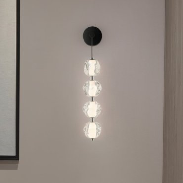 Nova Luce Ifos - wandlamp - Ø 12 x 67 x 13,5 cm - 17W dimbare LED incl. - zandzwart en chroomkleurig metaal
