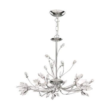 Searchlight Hibiscus - hanglamp - Ø 52 x 95 cm - chroom