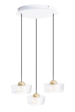 Maxlight Lipari - hanglamp - Ø 35 x 180 cm - 22W LED incl. - geborsteld goud