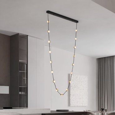 Nova Luce Alcinoe - hanglamp - 10 x 210 x 127 cm - 54W dimbare LED incl. - mat zwart en goud