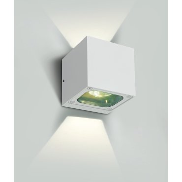 ONE Light Cube Wall Lights Up &amp; Down - buiten wandverlichting - 10 x 10 x 10 cm - 6W LED incl. - IP65 - wit