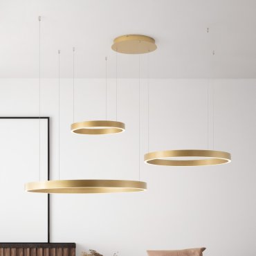 Nova Luce Elowen - hanglamp - 148 x 250 x 106 cm - 181W dimbare LED incl. - geborsteld goud