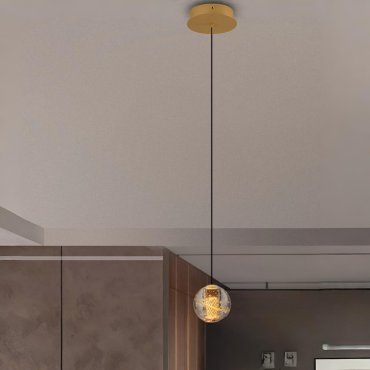 Nova Luce Licio - hanglamp - Ø 14 x 150 cm - 4W LED incl. - goud