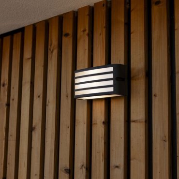 Lutec Zebra - buiten wandlamp - 22 x 11 x 9 cm - IP44 - donker grijs