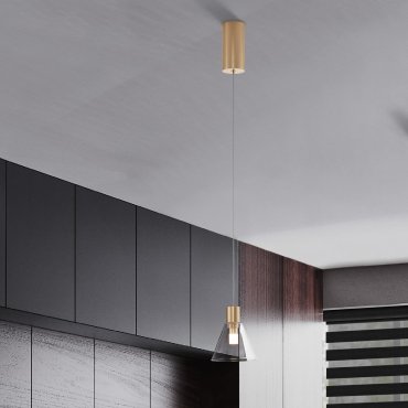 Nova Luce Glass Doc - hanglamp - Ø 12 x 120 cm - 5W LED incl. - goud