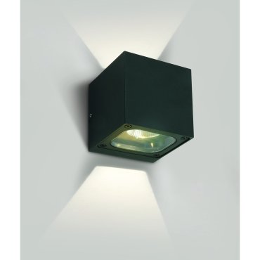 ONE Light Cube Wall Lights Up &amp; Down- buiten wandverlichting - 10 x 10 x 10 cm - 6W LED incl. - IP65 - antraciet