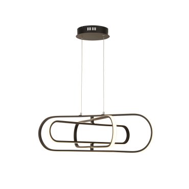 Searchlight Clip - hanglamp - 80 x 120 cm - 53W LED incl. - zwart en opaal
