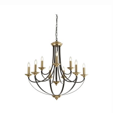Searchlight Belfry - luster - Ø 78 x 200 cm - brons en bruin