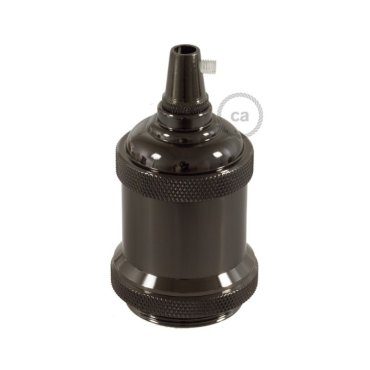 Creative Cables - E27-fitting met cilindervormige kabelhouder - Ø 5 x 7,2 cm - parelzwart
