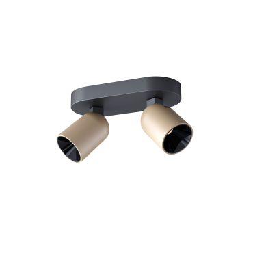 Artdelight Houston -  2L - 20 x 9 x 12,1 cm - 2 x 8W dimbare LED incl. - zwart en champagne