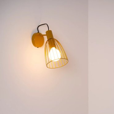 Lucide Macarons - wandlamp - Ø 15 x 19,5 x 29 cm - okergeel
