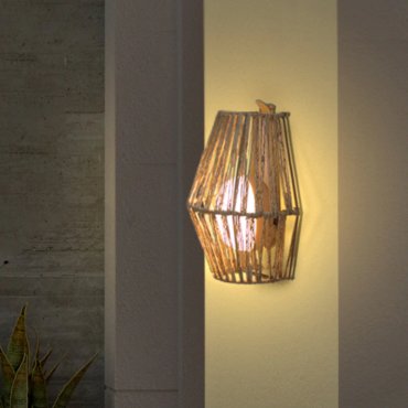 New Garden Sisine - buiten wandlamp met oplaadbare lichtbron en afstandsbediening - 22,5 x 11,5 x 24,5 cm - 9W dimbare LED incl. - IP54 - bruin