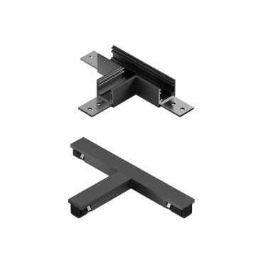 Lucide Linial - magnetisch railsysteem - T-koppelstuk &amp; elektrische connector - 16 x 9 x 1,7 cm - zwart mat chroom