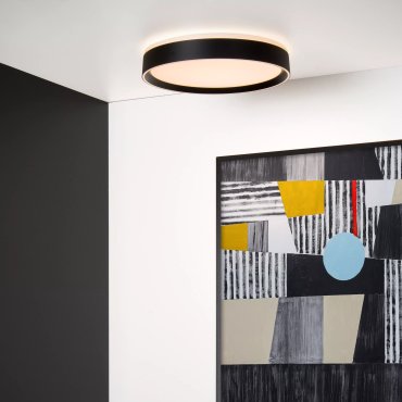 Lucide Nuria - plafondverlichting - Ø 40 x 7,5 cm - 24W LED incl. - 3 stappen dimbaar - zwart
