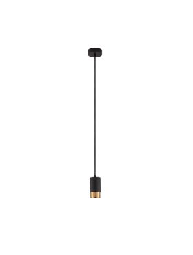 Nova Luce Pogno Mini - hanglamp - Ø 5,9 x 150 cm - goud en zwart