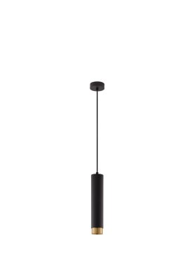 Nova Luce Pogno - hanglamp - Ø 5,9 x 150 cm - zwart en goud