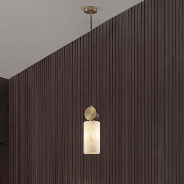 Nova Luce Maru - hanglamp - Ø 12 x 145 cm - messing goud