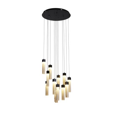 Searchlight Moonbeam - hanglamp - Ø 60 x 180 cm - 67W dimbare LED incl. - zwart