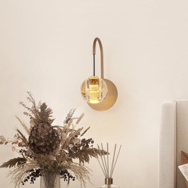 Nova Luce Licio - wandlamp - Ø 12 x 26 cm - 4W LED incl. - goud
