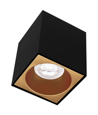 Century Italia Essenza Cube - opbouwspot 1L - 9,6 x 9,6 x 10,2 cm - goud en zwart