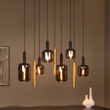 Lucide Joanet - hanglamp 9L - 130 x 35 x 150 cm - messing
