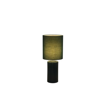 Searchlight Groove - tafellamp - Ø 22 x 51 cm - olijfgroen