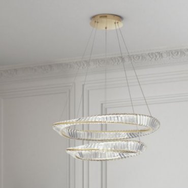 Nova Luce Aurelia - hanglamp - Ø 80 x 150 cm - 72W dimbare LED incl. - goud