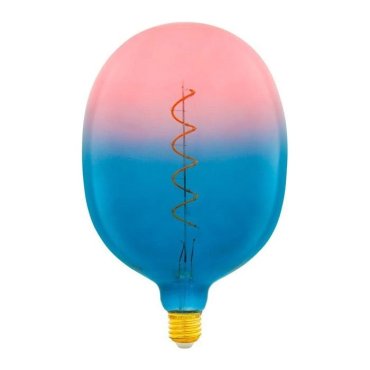 Daylight Italia Egg LED Lamp - Ø 17 x 26 cm - E27 - 4W dimbaar - 2300K - blauw &amp; roos
