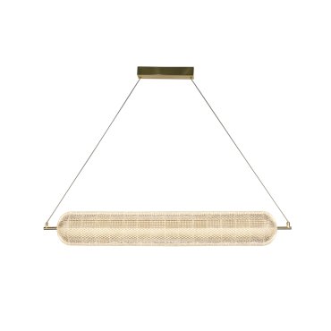 Searchlight Capsule - hanglamp - 108 x 150 cm - 45W dimbare LED incl. - satijn messing