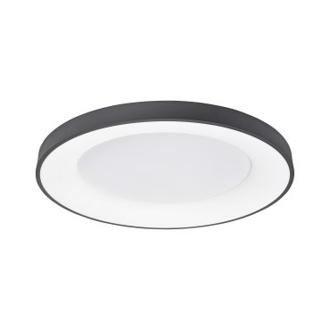 Nova Luce Rando Thin - plafondverlichting - Ø 60 x 9 cm - 50W dimbare LED incl. - zand zwart - warm witte lichtkleur