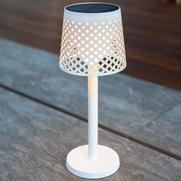 New Garden Greta - buiten tafel-, vloer-, of wandlamp op zonne-energie met USB-poort - 80 x 20 x 14 cm - IP65 - wit