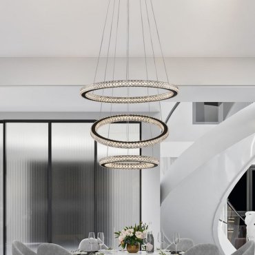 Nova Luce Ginevra - hanglamp - Ø 51 x 120 cm - 69W dimbare LED incl. - zandzwart