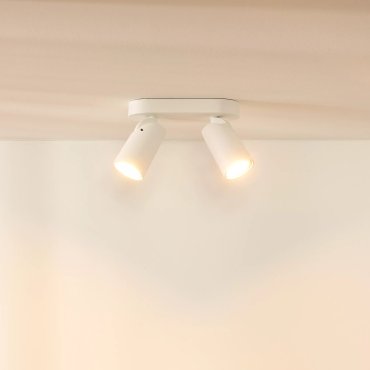 Lucide Xyrus 2 - opbouwspot - 20 x 9 x 12,5 cm - 2 x 5W dimbare LED incl. - dim to warm -  wit