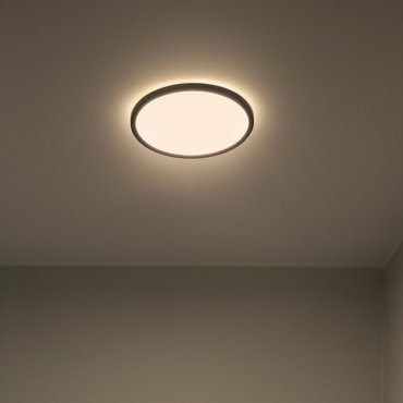 Nordlux Oja - plafondverlichting - Ø 29,4 x 2,3 cm - 17W dimbare LED incl. (3000K/4000K) - IP54 - zwart