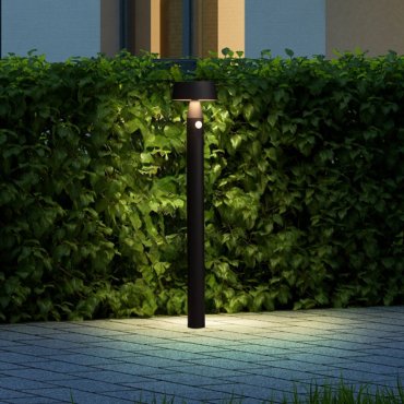 Nova Luce Chiaro - tuinpaal op zonne-energie - Ø 17 x 90 cm - 1W LED incl. - IP54 - zandzwart