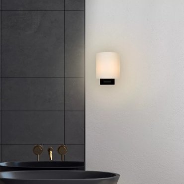 Lucide Jenno - wandlamp badkamer - 12 x 14,5 x 16 cm - IP44 - zwart